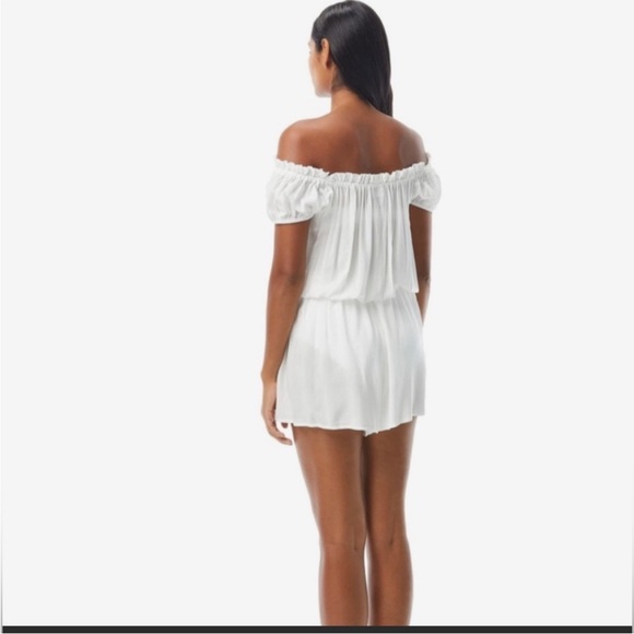 Kate Spade New York Off The Shoulder White Swim Romper - Picture 2 of 16